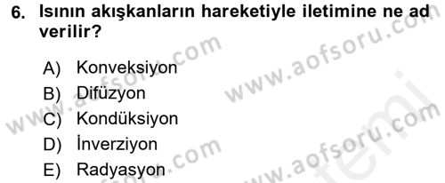 Tarımsal Meteoroloji Dersi 2016 - 2017 Yılı (Final) Dönem Sonu Sınav Soruları 6. Soru
