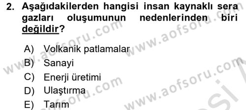 Tarımsal Meteoroloji Dersi 2017 - 2018 Yılı (Vize) Ara Sınav Soruları 2. Soru