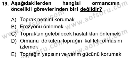 Toprak Bilgisi ve Bitki Besleme Dersi 2013 - 2014 Yılı (Vize) Ara Sınav Soruları 19. Soru
