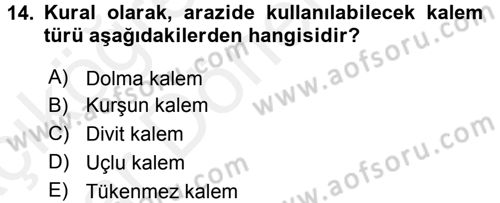 Toprak Bilgisi ve Bitki Besleme Dersi 2015 - 2016 Yılı (Vize) Ara Sınav Soruları 14. Soru