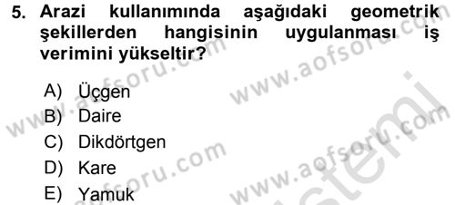 Toprak Bilgisi ve Bitki Besleme Dersi 2015 - 2016 Yılı (Final) Dönem Sonu Sınav Soruları 5. Soru
