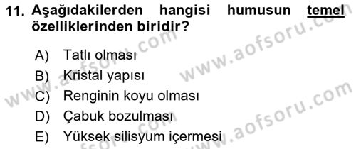 Toprak Bilgisi ve Bitki Besleme Dersi 2016 - 2017 Yılı (Vize) Ara Sınav Soruları 11. Soru