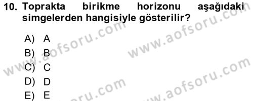 Toprak Bilgisi ve Bitki Besleme Dersi 2017 - 2018 Yılı 3 Ders Sınav Soruları 10. Soru