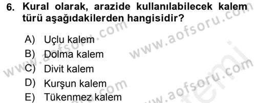 Toprak Bilgisi ve Bitki Besleme Dersi 2017 - 2018 Yılı 3 Ders Sınav Soruları 6. Soru