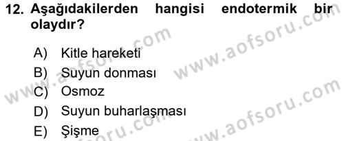 Toprak Bilgisi ve Bitki Besleme Dersi 2017 - 2018 Yılı (Final) Dönem Sonu Sınav Soruları 12. Soru