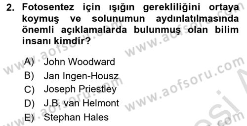 Toprak Bilgisi ve Bitki Besleme Dersi 2020 - 2021 Yılı Yaz Okulu Sınav Soruları 2. Soru