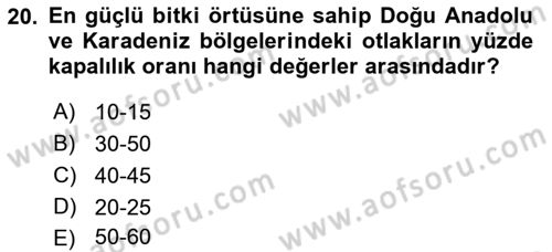 Toprak Bilgisi ve Bitki Besleme Dersi 2021 - 2022 Yılı (Vize) Ara Sınav Soruları 20. Soru