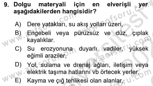 Toprak Bilgisi ve Bitki Besleme Dersi 2021 - 2022 Yılı Yaz Okulu Sınav Soruları 9. Soru