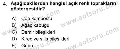 Toprak Bilgisi ve Bitki Besleme Dersi 2023 - 2024 Yılı (Final) Dönem Sonu Sınav Soruları 4. Soru