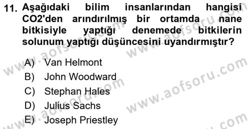 Toprak Bilgisi ve Bitki Besleme Dersi 2023 - 2024 Yılı Yaz Okulu Sınav Soruları 11. Soru
