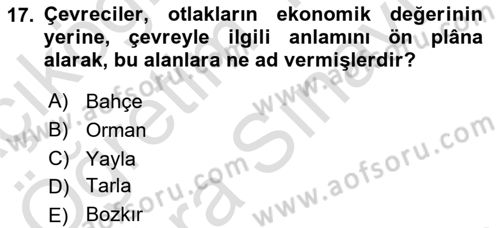 Toprak Bilgisi ve Bitki Besleme Dersi 2025 - 2026 Yılı (Vize) Ara Sınav Soruları 17. Soru