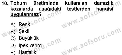 Hayvan Yetiştirme Dersi 2012 - 2013 Yılı (Final) Dönem Sonu Sınav Soruları 10. Soru