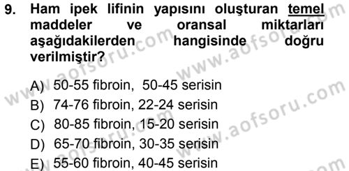 Hayvan Yetiştirme Dersi 2012 - 2013 Yılı (Final) Dönem Sonu Sınav Soruları 9. Soru