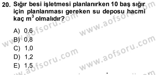 Hayvan Yetiştirme Dersi 2013 - 2014 Yılı (Vize) Ara Sınav Soruları 20. Soru