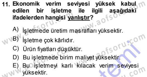 Hayvan Yetiştirme Dersi 2014 - 2015 Yılı (Vize) Ara Sınav Soruları 11. Soru