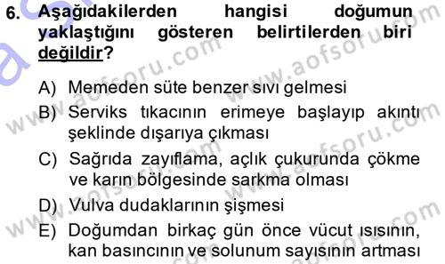 Hayvan Yetiştirme Dersi 2014 - 2015 Yılı (Vize) Ara Sınav Soruları 6. Soru