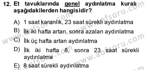 Hayvan Yetiştirme Dersi 2014 - 2015 Yılı (Final) Dönem Sonu Sınav Soruları 12. Soru