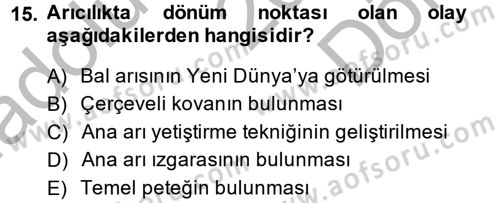 Hayvan Yetiştirme Dersi 2014 - 2015 Yılı (Final) Dönem Sonu Sınav Soruları 15. Soru