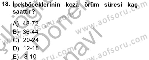 Hayvan Yetiştirme Dersi 2014 - 2015 Yılı (Final) Dönem Sonu Sınav Soruları 18. Soru