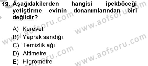 Hayvan Yetiştirme Dersi 2014 - 2015 Yılı (Final) Dönem Sonu Sınav Soruları 19. Soru