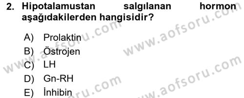 Hayvan Yetiştirme Dersi 2015 - 2016 Yılı (Final) Dönem Sonu Sınav Soruları 2. Soru