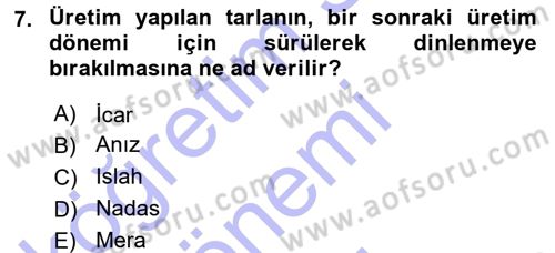 Hayvan Yetiştirme Dersi 2015 - 2016 Yılı (Final) Dönem Sonu Sınav Soruları 7. Soru