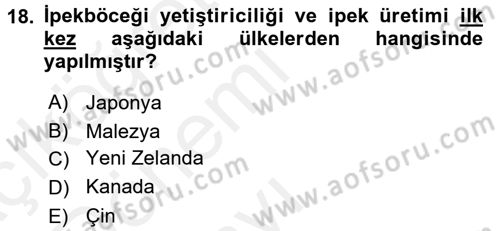 Hayvan Yetiştirme Dersi 2015 - 2016 Yılı Tek Ders Sınav Soruları 18. Soru