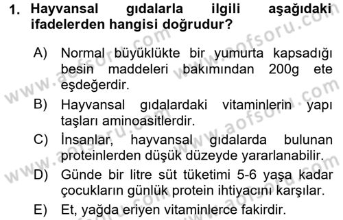 Hayvan Yetiştirme Dersi 2016 - 2017 Yılı 3 Ders Sınav Soruları 1. Soru