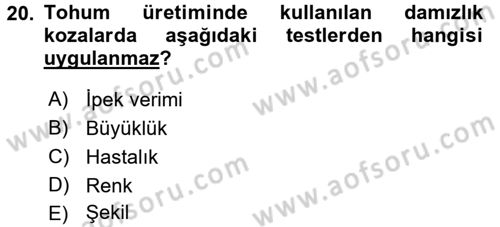 Hayvan Yetiştirme Dersi 2016 - 2017 Yılı 3 Ders Sınav Soruları 20. Soru