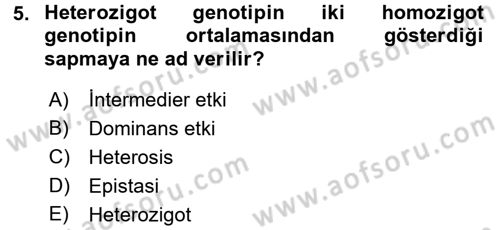 Hayvan Yetiştirme Dersi 2016 - 2017 Yılı 3 Ders Sınav Soruları 5. Soru