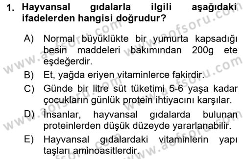 Hayvan Yetiştirme Dersi 2017 - 2018 Yılı 3 Ders Sınav Soruları 1. Soru