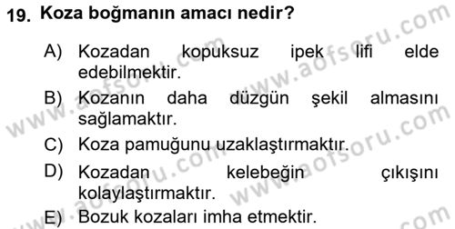 Hayvan Yetiştirme Dersi 2017 - 2018 Yılı 3 Ders Sınav Soruları 19. Soru