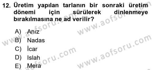 Hayvan Yetiştirme Dersi 2018 - 2019 Yılı 3 Ders Sınav Soruları 12. Soru