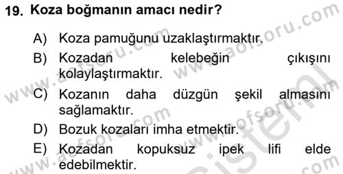 Hayvan Yetiştirme Dersi 2018 - 2019 Yılı 3 Ders Sınav Soruları 19. Soru