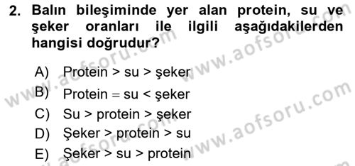 Hayvan Yetiştirme Dersi Ara Sınavı Deneme Sınav Soruları 2. Soru