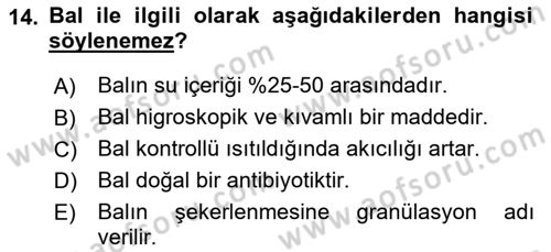 Hayvan Yetiştirme Dersi 2021 - 2022 Yılı (Final) Dönem Sonu Sınav Soruları 14. Soru
