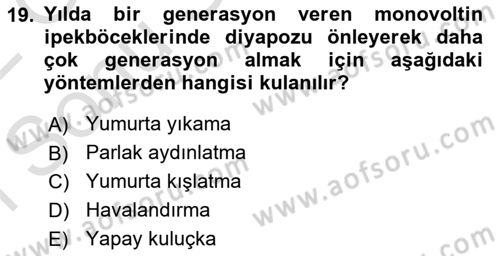 Hayvan Yetiştirme Dersi 2021 - 2022 Yılı (Final) Dönem Sonu Sınav Soruları 19. Soru