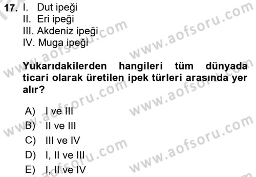 Hayvan Yetiştirme Dersi 2021 - 2022 Yılı Yaz Okulu Sınav Soruları 17. Soru