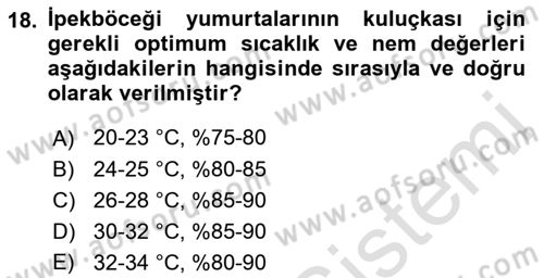 Hayvan Yetiştirme Dersi 2021 - 2022 Yılı Yaz Okulu Sınav Soruları 18. Soru