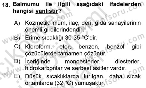 Hayvan Yetiştirme Dersi 2022 - 2023 Yılı (Final) Dönem Sonu Sınav Soruları 18. Soru