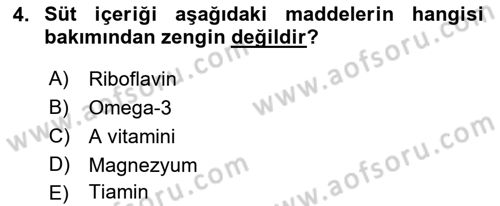Hayvan Yetiştirme Dersi 2022 - 2023 Yılı Yaz Okulu Sınav Soruları 4. Soru