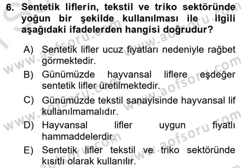 Hayvan Yetiştirme Dersi 2023 - 2024 Yılı (Final) Dönem Sonu Sınav Soruları 6. Soru