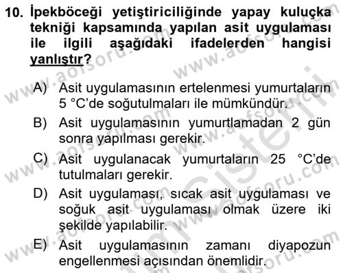 Hayvan Yetiştirme Dersi 2023 - 2024 Yılı Yaz Okulu Sınav Soruları 10. Soru