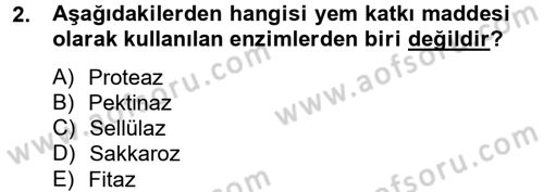Hayvan Besleme Dersi 2012 - 2013 Yılı (Vize) Ara Sınav Soruları 2. Soru