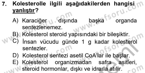 Hayvan Besleme Dersi 2012 - 2013 Yılı (Vize) Ara Sınav Soruları 7. Soru