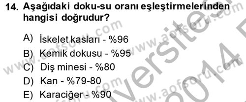 Hayvan Besleme Dersi 2013 - 2014 Yılı (Vize) Ara Sınav Soruları 14. Soru