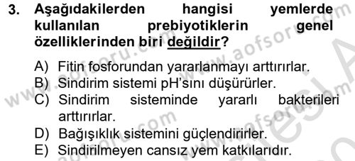 Hayvan Besleme Dersi 2013 - 2014 Yılı Tek Ders Sınav Soruları 3. Soru