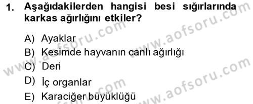 Hayvan Besleme Dersi 2014 - 2015 Yılı (Final) Dönem Sonu Sınav Soruları 1. Soru