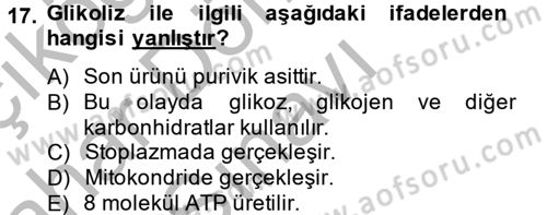 Hayvan Besleme Dersi 2014 - 2015 Yılı (Final) Dönem Sonu Sınav Soruları 17. Soru