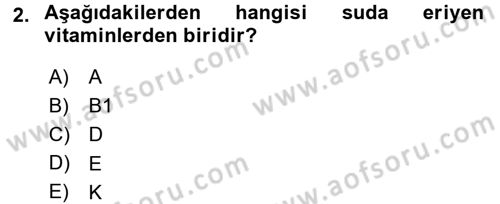 Hayvan Besleme Dersi 2016 - 2017 Yılı 3 Ders Sınav Soruları 2. Soru